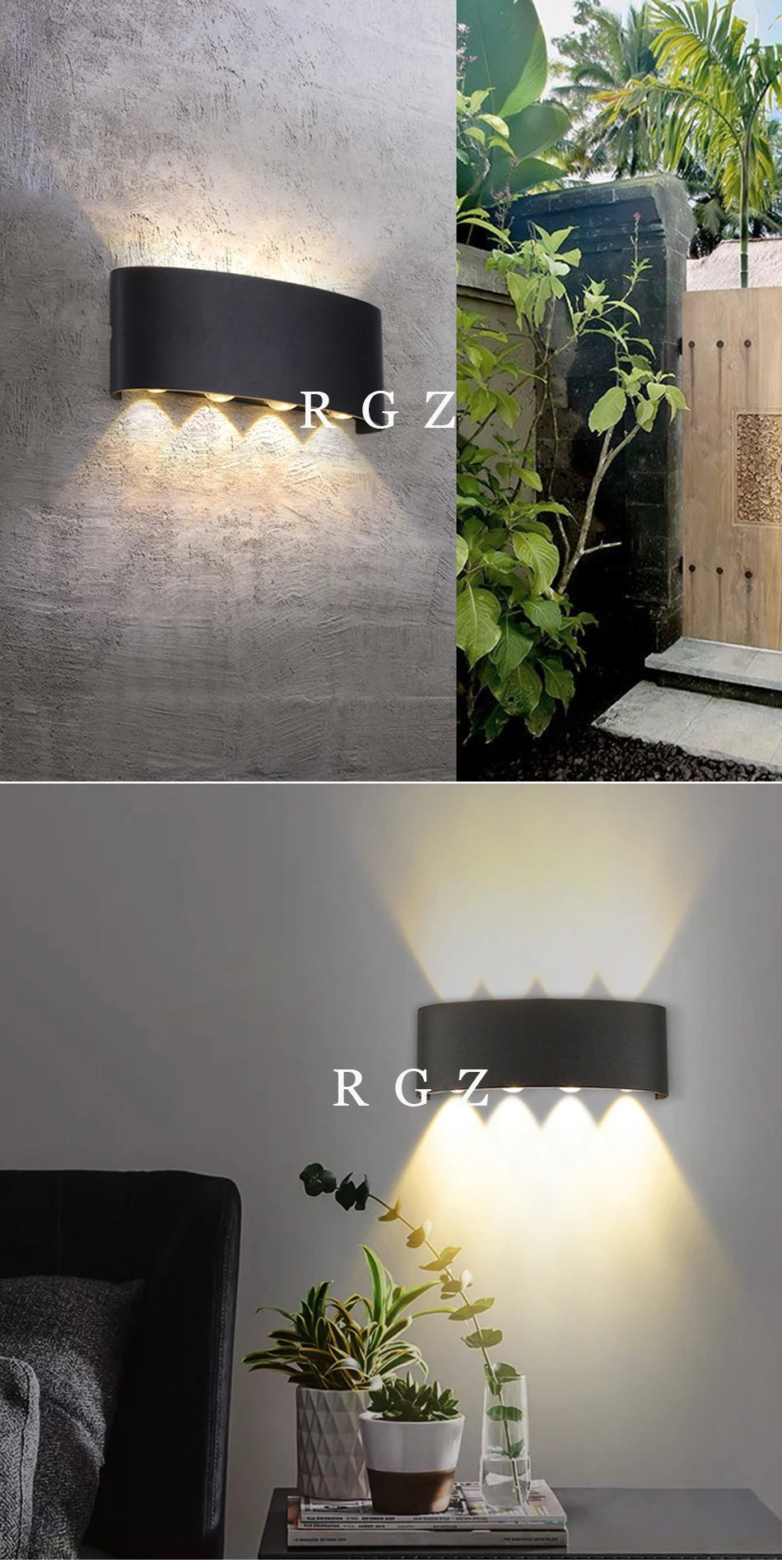 LED Wall Lamp Outdoor Waterproof IP65 Garden Lighting Aluminum AC86-265 Indoor Bedroom Living Room Stairs Wall Light