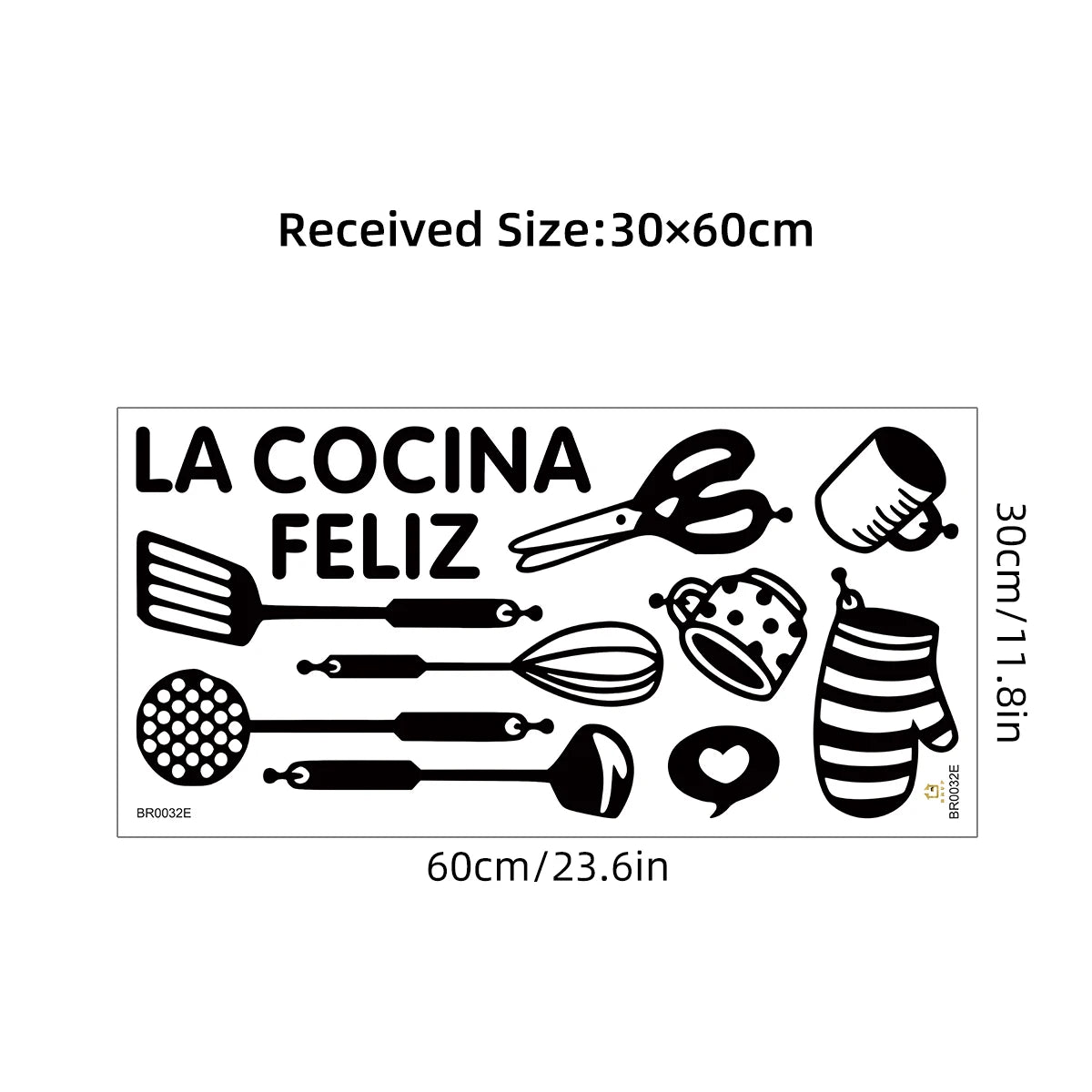 Cartoon Black Spoon Scissors Silhouette Kitchen Tool Wall Stickers for Bedroom Living Room Kitchen Decoration Wall Decals