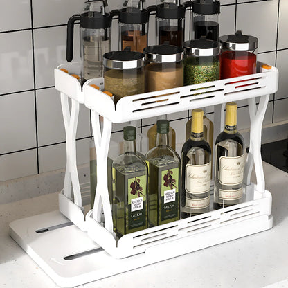 Pull Out Rotating Shelf Spice Bottle Organiser Multi-functional Kitchen Spice Rack Organiser Bathroom Cosmetic Organiser