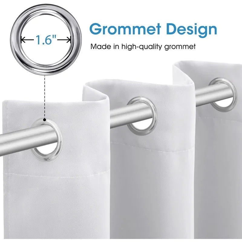 Aqua Blackout Curtains for Bedroom 52 X 84 Inch Length 2 Panels Set Room Darkening Bedroom Curtains