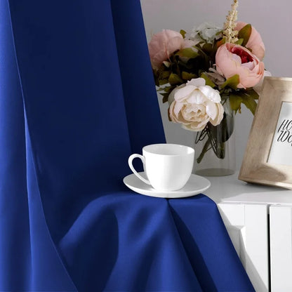 Aqua Blackout Curtains for Bedroom 52 X 84 Inch Length 2 Panels Set Room Darkening Bedroom Curtains