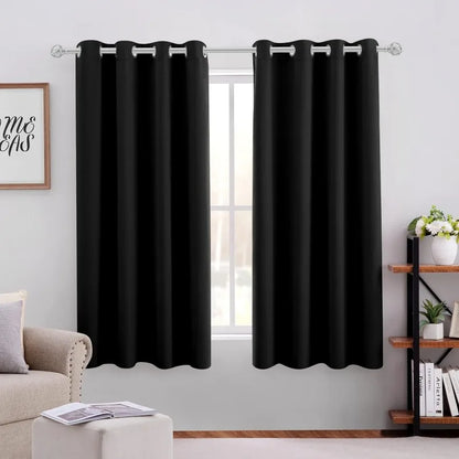 Aqua Blackout Curtains for Bedroom 52 X 84 Inch Length 2 Panels Set Room Darkening Bedroom Curtains