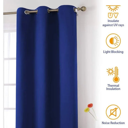 Aqua Blackout Curtains for Bedroom 52 X 84 Inch Length 2 Panels Set Room Darkening Bedroom Curtains