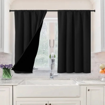 100% Blackout Curtains for Bedroom Thermal Insulated Blackout Curtains 84 Inches Long Rod Pocket Window Drapes