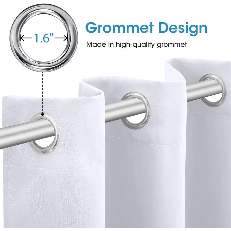 Aqua Blackout Curtains for Bedroom 52 X 84 Inch Length 2 Panels Set Room Darkening Bedroom Curtains