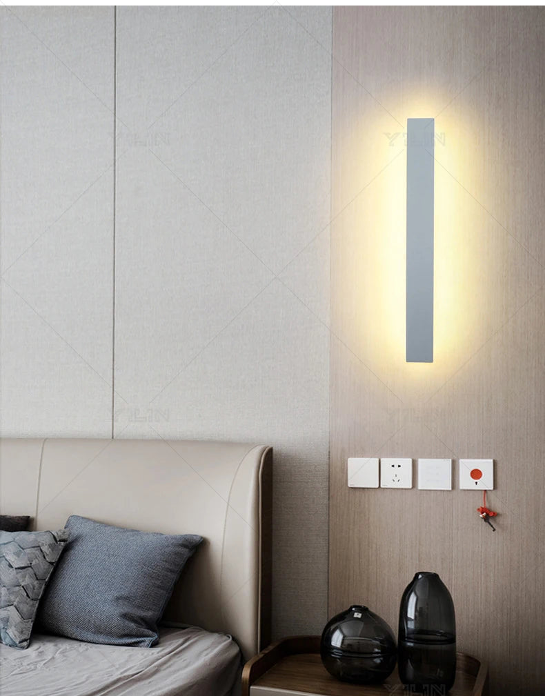 40CM Line Wall Lamp Modern LED Indoor Wall Light Nordic Long Sconce Living Room Background Corridor Beside Decorate Lighting