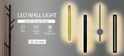 40CM Line Wall Lamp Modern LED Indoor Wall Light Nordic Long Sconce Living Room Background Corridor Beside Decorate Lighting