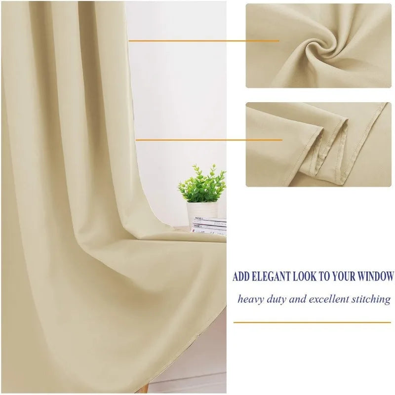 Aqua Blackout Curtains for Bedroom 52 X 84 Inch Length 2 Panels Set Room Darkening Bedroom Curtains