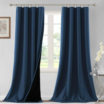 100% Blackout Curtains for Bedroom Thermal Insulated Blackout Curtains 84 Inches Long Rod Pocket Window Drapes