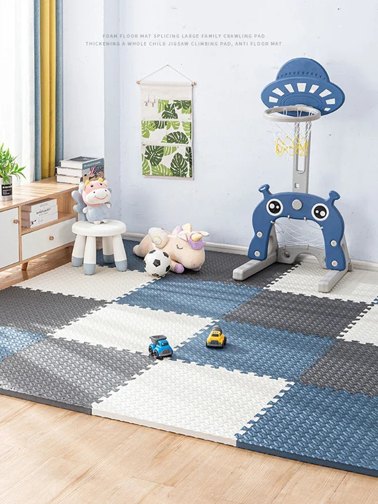 16PCS 30*30cm Sports Gym Mat Protection EVA Leaf Grain Floor Mats Yoga Fitness Non-Slip Splicing Rugs Thicken Shock Room Workout