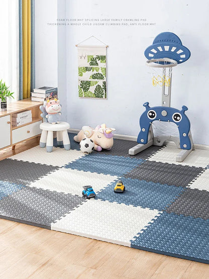 16PCS 30*30cm Sports Gym Mat Protection EVA Leaf Grain Floor Mats Yoga Fitness Non-Slip Splicing Rugs Thicken Shock Room Workout