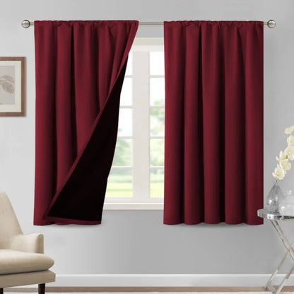 100% Blackout Curtains for Bedroom Thermal Insulated Blackout Curtains 84 Inches Long Rod Pocket Window Drapes