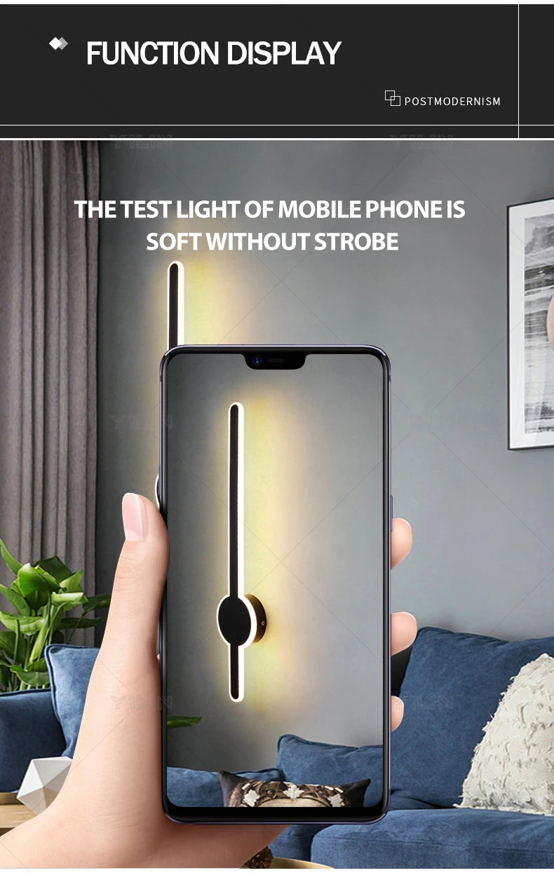 40CM Line Wall Lamp Modern LED Indoor Wall Light Nordic Long Sconce Living Room Background Corridor Beside Decorate Lighting