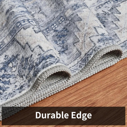 Area Rugs for Living Room, Machine Washable Non Slip Rug Modern Distressed Moroccan Indoor Area Rug Carpet Ultra Soft Rugs
