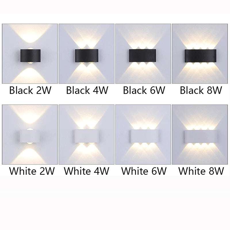LED Wall Lamp Outdoor Waterproof IP65 Garden Lighting Aluminum AC86-265 Indoor Bedroom Living Room Stairs Wall Light