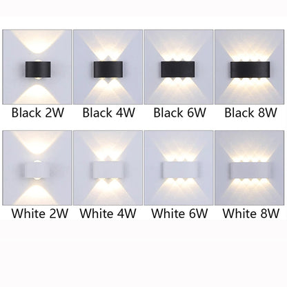 LED Wall Lamp Outdoor Waterproof IP65 Garden Lighting Aluminum AC86-265 Indoor Bedroom Living Room Stairs Wall Light