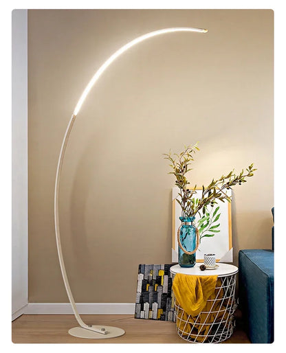 Nordic LED Corner Light Arc RGB Floor Lamps Black White C APP Remote Floor Lights Stand Light for Dining Living Room Decor