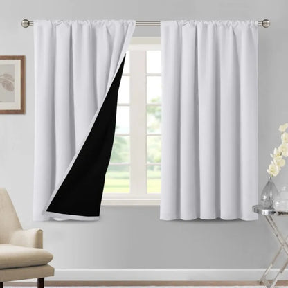 100% Blackout Curtains for Bedroom Thermal Insulated Blackout Curtains 84 Inches Long Rod Pocket Window Drapes