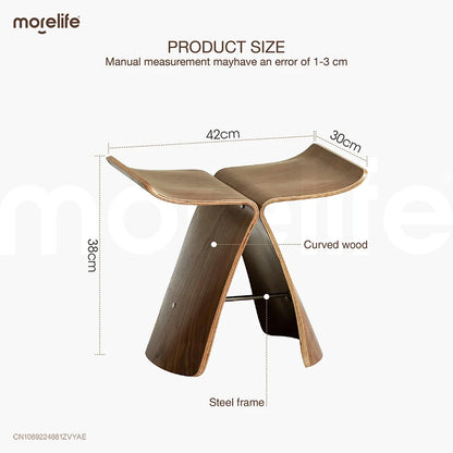 Ash Plywood Butterfly Stool Living Room Bedroom Wooden 4 Colors Natural/Black/Walnut Coffee Table Display Stools Home Furniture