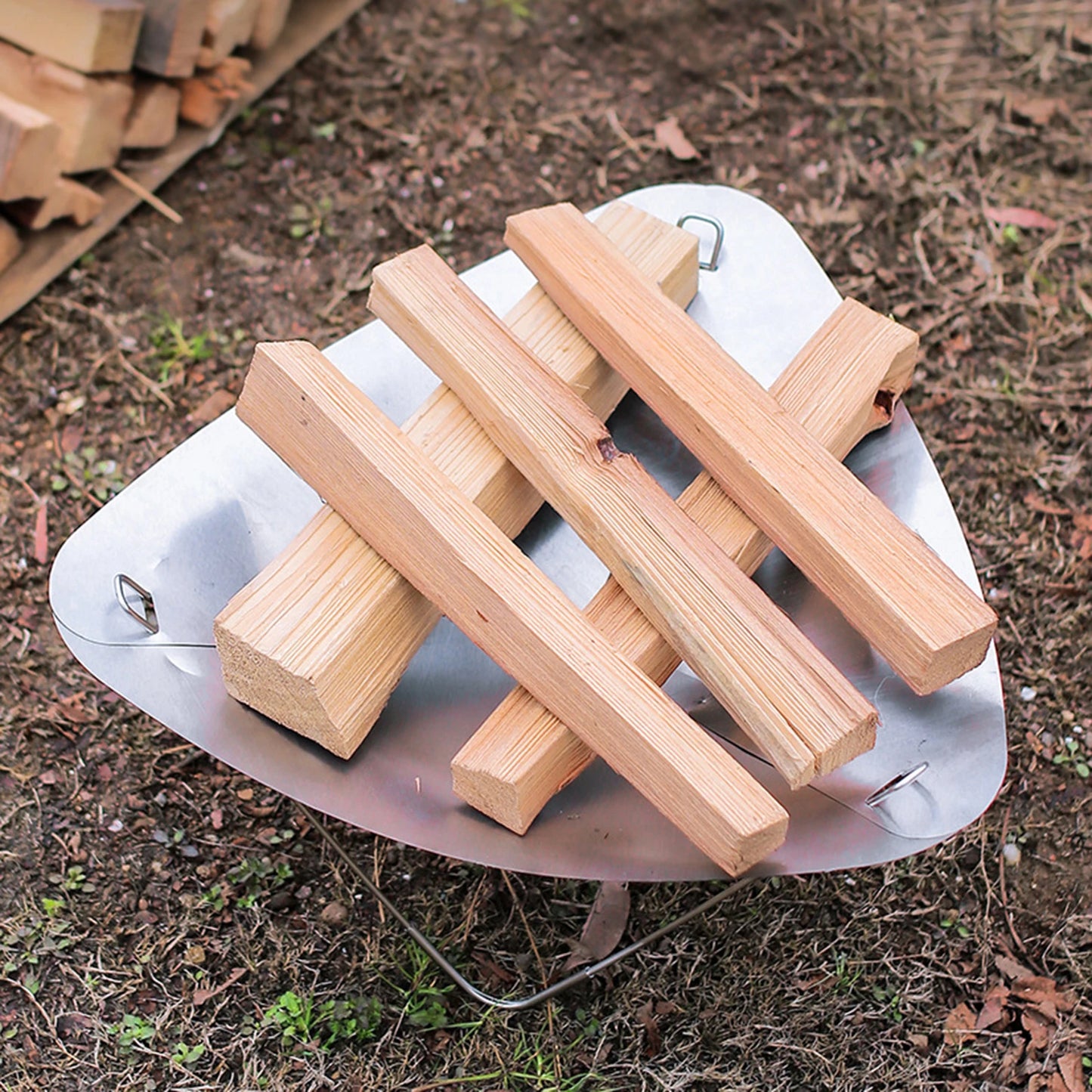 Camping Burning Fire Rack Portable Wood Burning Firepit Stainless Steel Detachable with Storage Bag for Garden Hiking Picnic BBQ