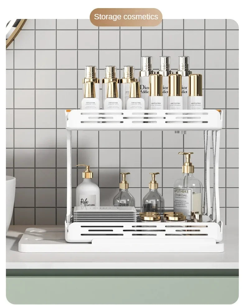 Pull Out Rotating Shelf Spice Bottle Organiser Multi-functional Kitchen Spice Rack Organiser Bathroom Cosmetic Organiser