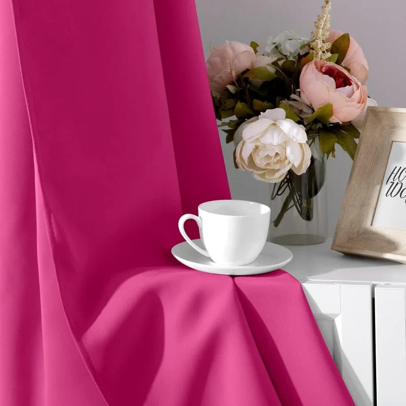 Aqua Blackout Curtains for Bedroom 52 X 84 Inch Length 2 Panels Set Room Darkening Bedroom Curtains