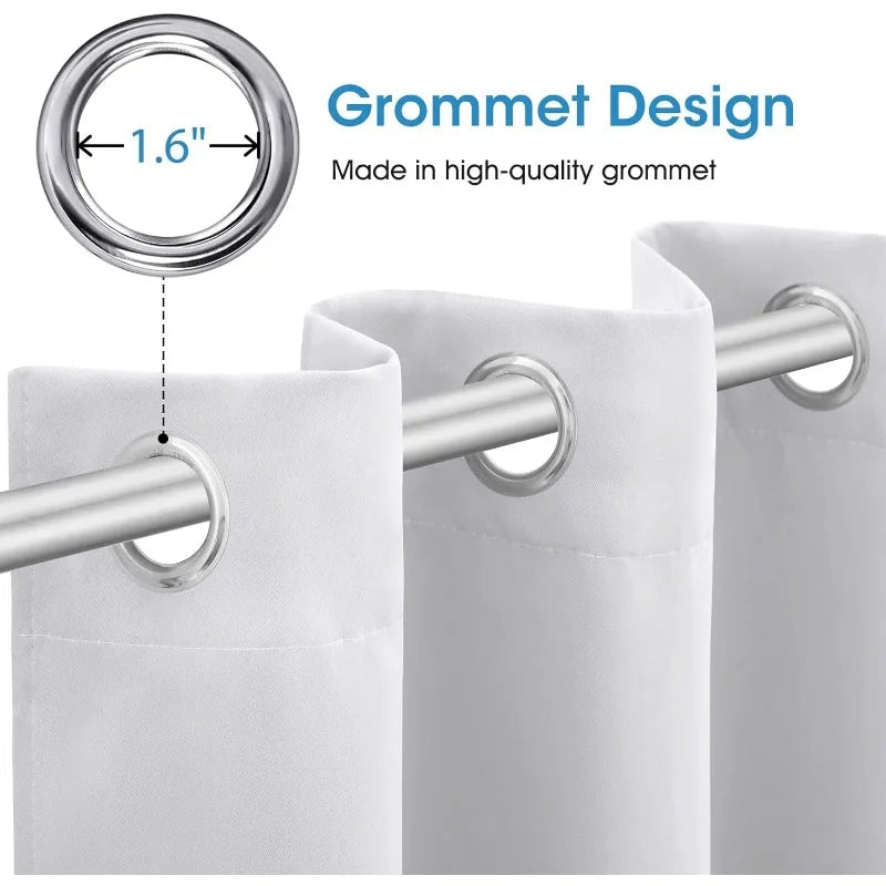 Aqua Blackout Curtains for Bedroom 52 X 84 Inch Length 2 Panels Set Room Darkening Bedroom Curtains