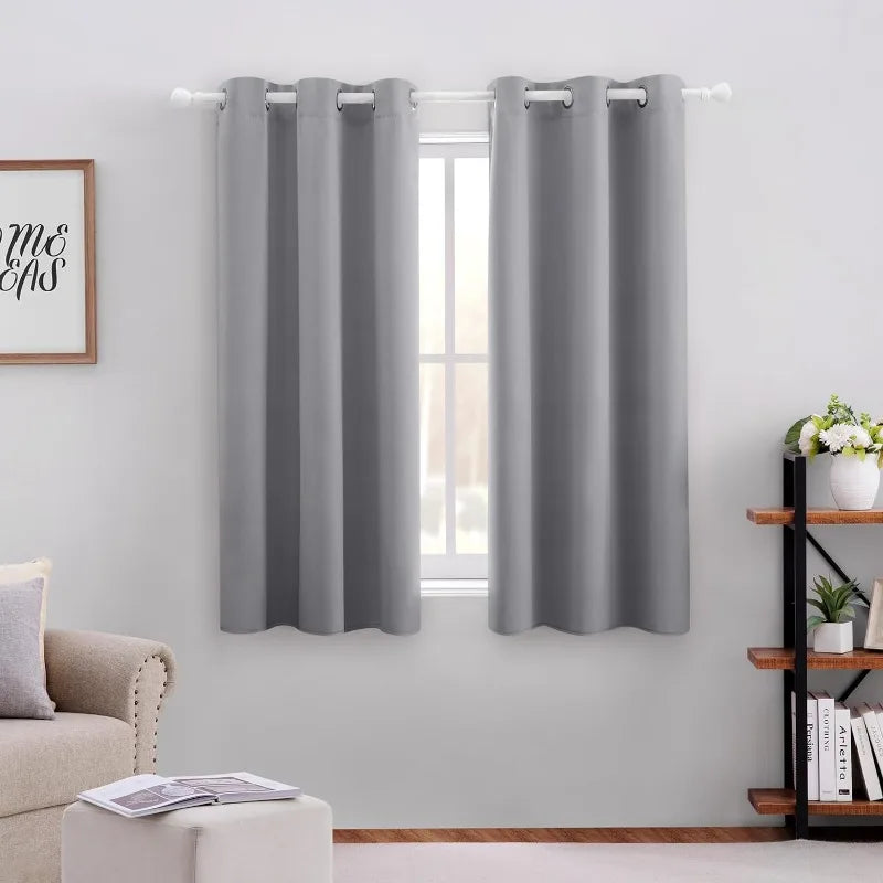 Aqua Blackout Curtains for Bedroom 52 X 84 Inch Length 2 Panels Set Room Darkening Bedroom Curtains