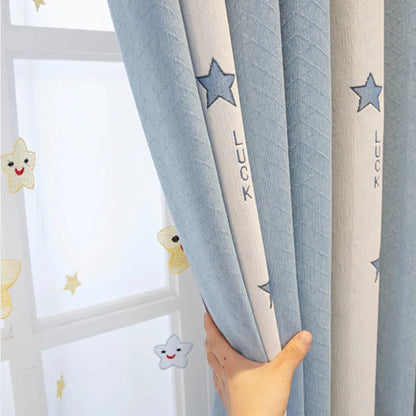 5 AL Full shading princess style bedroom finished jacquard seamless splicing curtain fabric with bay window curtains