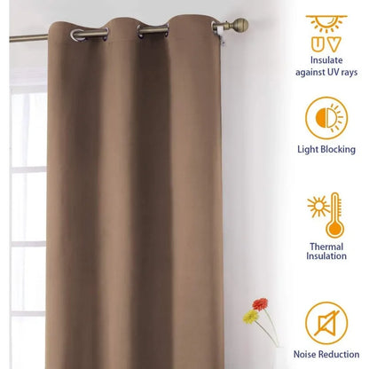 Aqua Blackout Curtains for Bedroom 52 X 84 Inch Length 2 Panels Set Room Darkening Bedroom Curtains