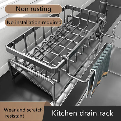 Kitchen Stainless Steel Sink Storage & Organization Rack Kitchen Spice Racks Household Items Shelf Acceesories For Accessories