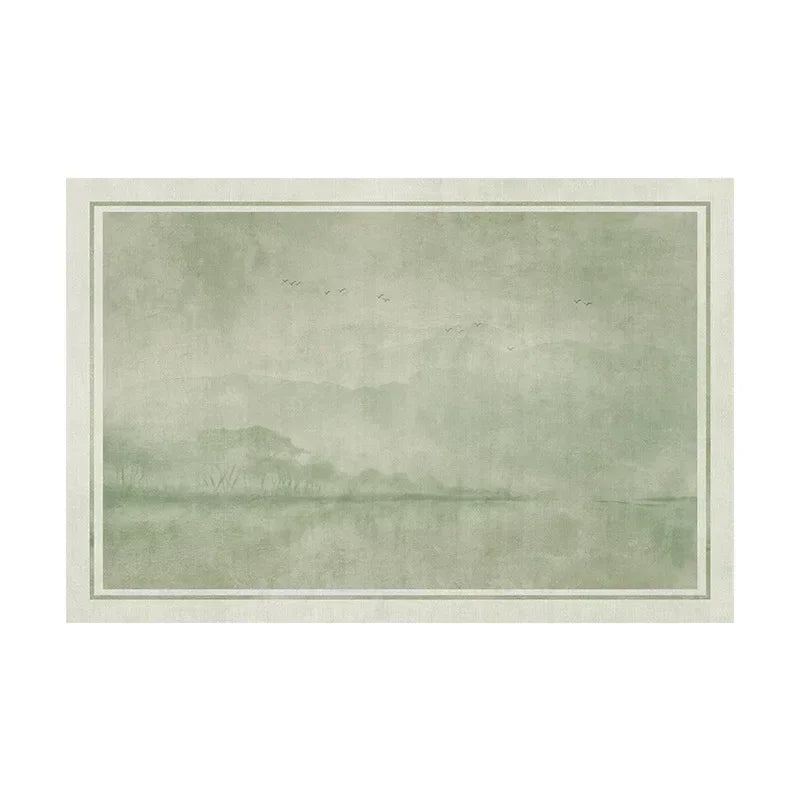 Light Luxury Ink Green Living Room Carpet Bedroom Bedside Rug Home Inn Hotel Full of Large Mat Indoor Door Decoration Non-slip
