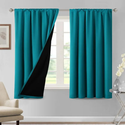 100% Blackout Curtains for Bedroom Thermal Insulated Blackout Curtains 84 Inches Long Rod Pocket Window Drapes