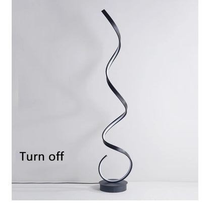 Modern Minimalist Aluminum Alloy Spiral Led Floor Lamp Study Bedroom Bedside Reading Light Living Room Sofa Lighting Decoration