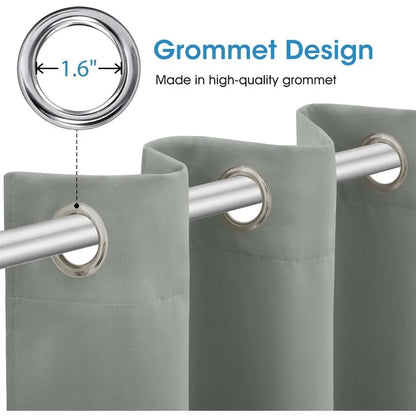 Aqua Blackout Curtains for Bedroom 52 X 84 Inch Length 2 Panels Set Room Darkening Bedroom Curtains