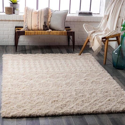 Hapsburg Moroccan Shag Area Rug, 5'3" x 7'3", Beige bedroom decor  anime rug  carpets for living rooms  decoration chambre