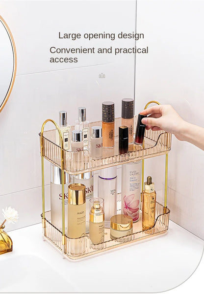 Bathroom storage rack, desktop cosmetics storage box, bathroom metal bedroom decoration, kitchen storage rack