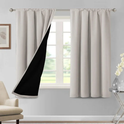 100% Blackout Curtains for Bedroom Thermal Insulated Blackout Curtains 84 Inches Long Rod Pocket Window Drapes