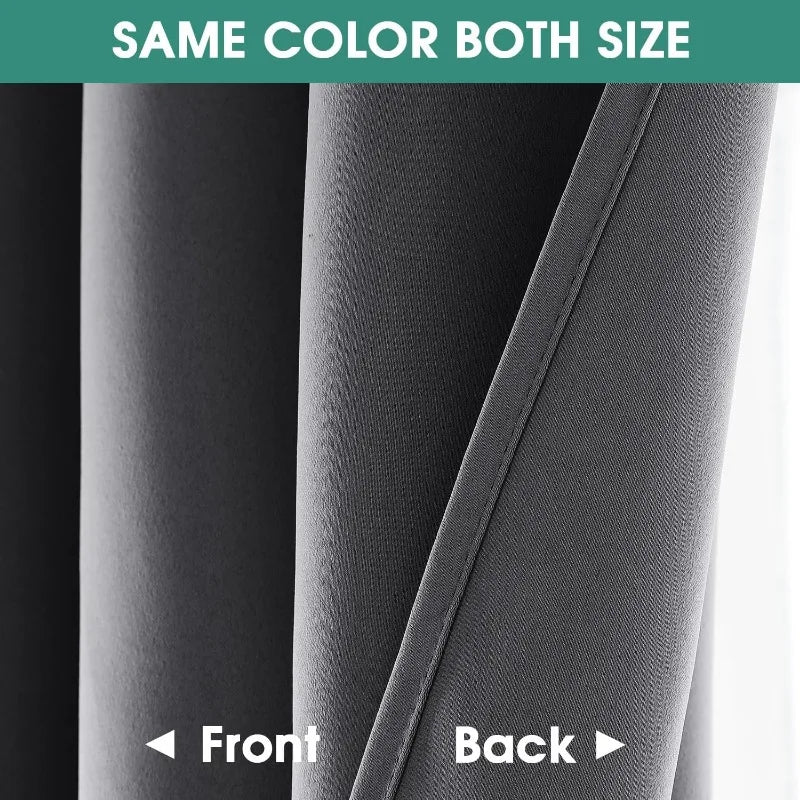 Aqua Blackout Curtains for Bedroom 52 X 84 Inch Length 2 Panels Set Room Darkening Bedroom Curtains