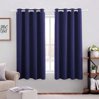 Aqua Blackout Curtains for Bedroom 52 X 84 Inch Length 2 Panels Set Room Darkening Bedroom Curtains