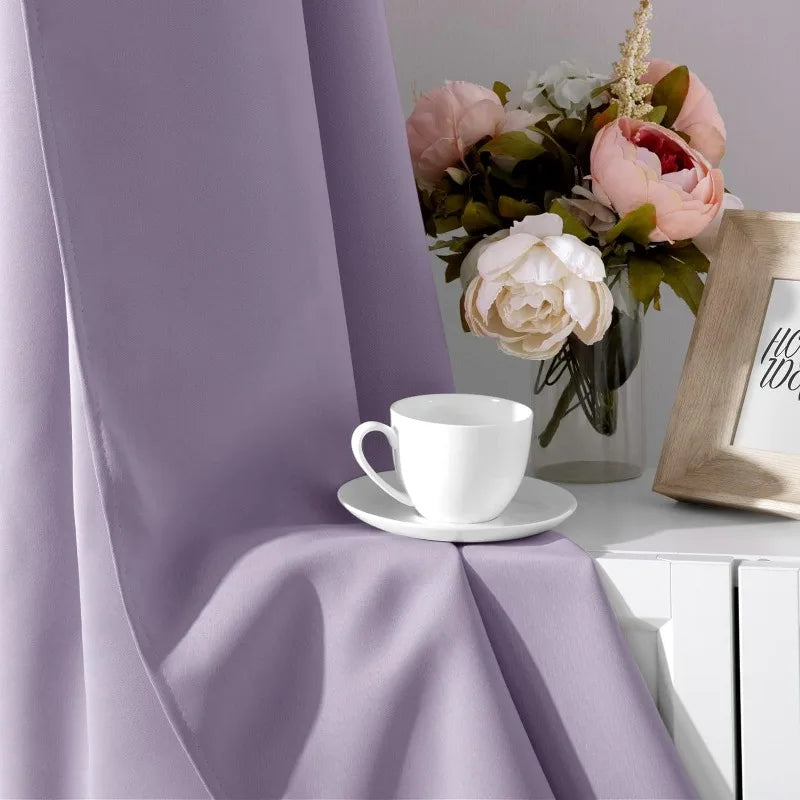 Aqua Blackout Curtains for Bedroom 52 X 84 Inch Length 2 Panels Set Room Darkening Bedroom Curtains