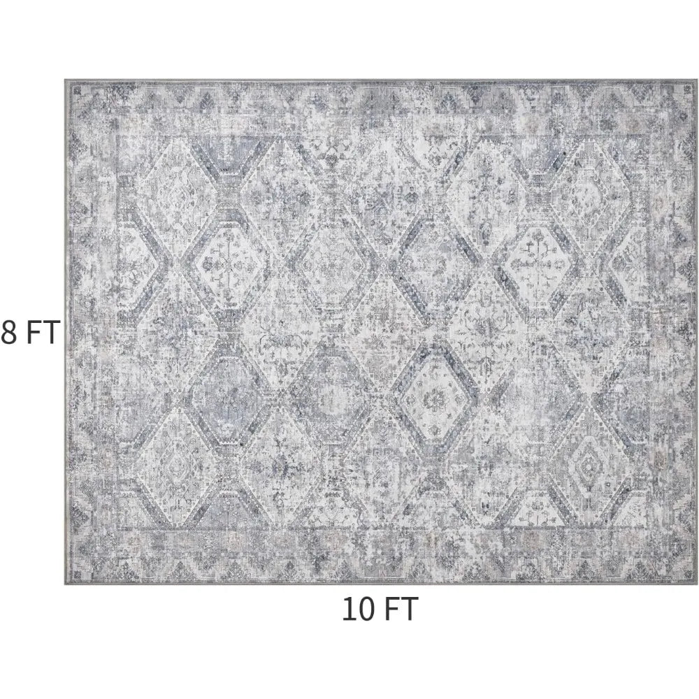 Area Rugs for Living Room, Machine Washable Non Slip Rug Modern Distressed Moroccan Indoor Area Rug Carpet Ultra Soft Rugs