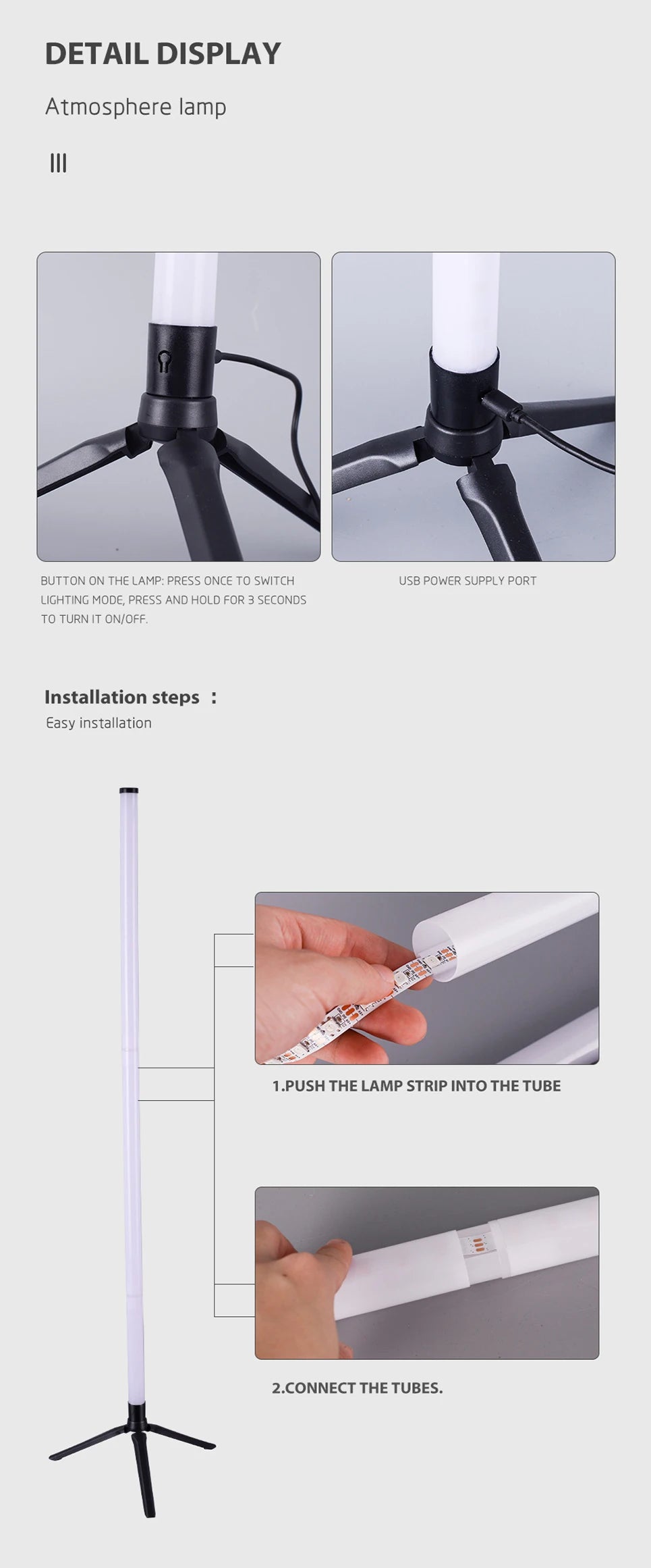RGB LED Floor Lamp Indoor Home Decoration Modern Corner RGB Floor Lamp Living Rome Art Decor Atmospheric Standing Stand Lighting