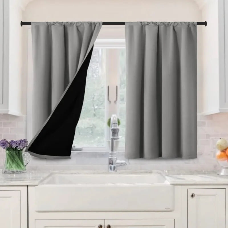 100% Blackout Curtains for Bedroom Thermal Insulated Blackout Curtains 84 Inches Long Rod Pocket Window Drapes