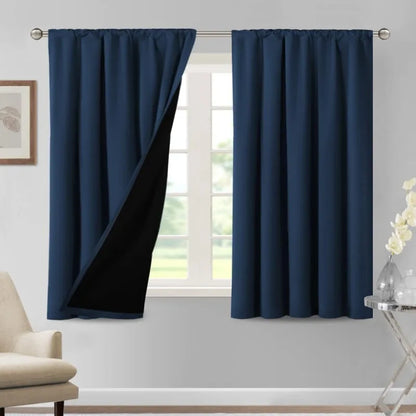 100% Blackout Curtains for Bedroom Thermal Insulated Blackout Curtains 84 Inches Long Rod Pocket Window Drapes