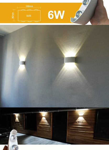 LED Wall Lamp Outdoor Waterproof IP65 Interior Wall Light 4W6W 8W 10W Garden Lights Aluminum Bedroom Living Room Stairs Lighting