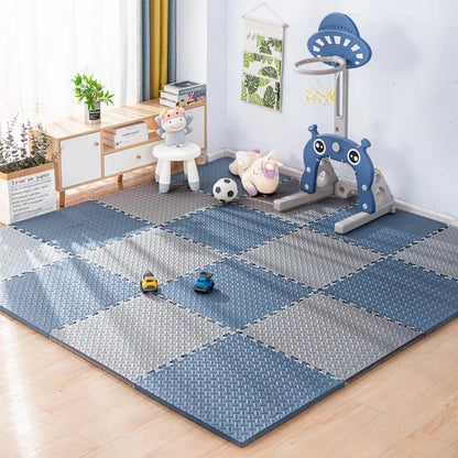 16PCS 30*30cm Sports Gym Mat Protection EVA Leaf Grain Floor Mats Yoga Fitness Non-Slip Splicing Rugs Thicken Shock Room Workout