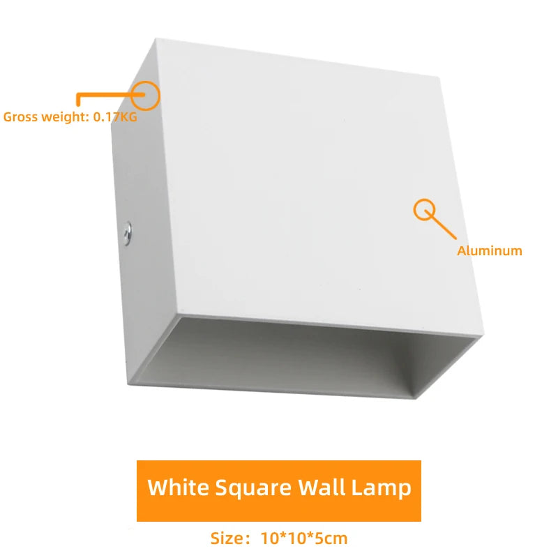 LED Wall Sconces 2Pack 6W Modern Indoor Wall Lamp, White Up Down Wall Mount Lights for Living Room Hallway Bedroom Decor