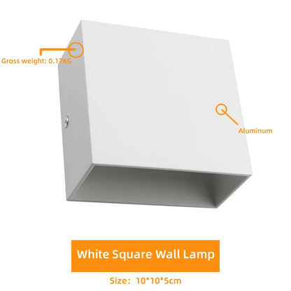 LED Wall Sconces 2Pack 6W Modern Indoor Wall Lamp, White Up Down Wall Mount Lights for Living Room Hallway Bedroom Decor