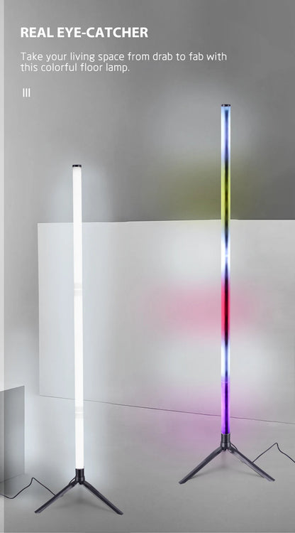 RGB LED Floor Lamp Indoor Home Decoration Modern Corner RGB Floor Lamp Living Rome Art Decor Atmospheric Standing Stand Lighting